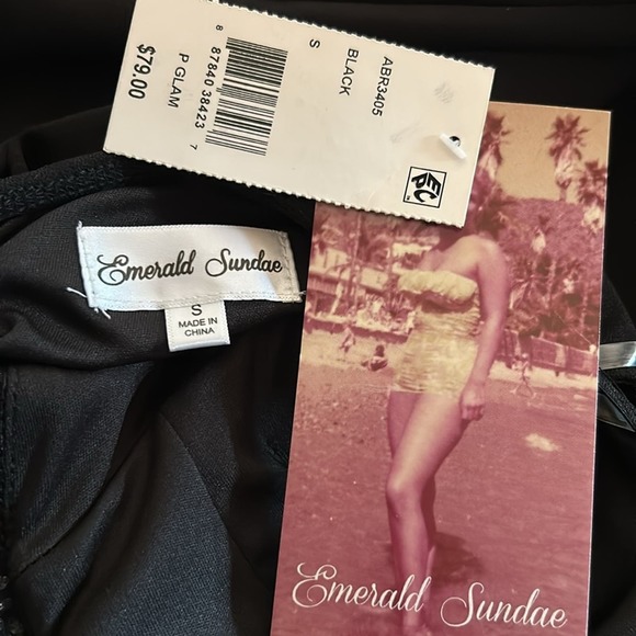 Emerald Sundae Stretchy Rhinestone Cocktail Gown Prom Black Wedding Maxi Dress - Picture 15 of 16